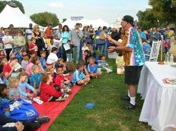 Performing for the masses at the National Book Festival in Washington D.C.